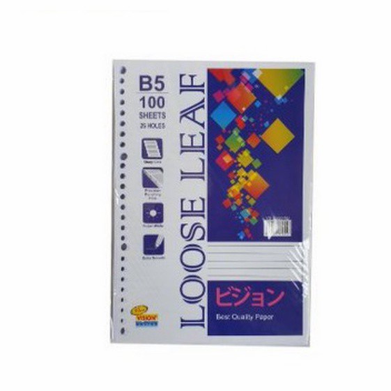 

Loose Leaf / Kertas Binder Vision B5 100 Lembar Garis