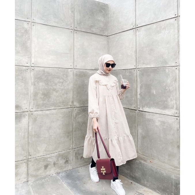 Preloved Haideeorlin - Hayya Dress - Hayya Plaid Dusty