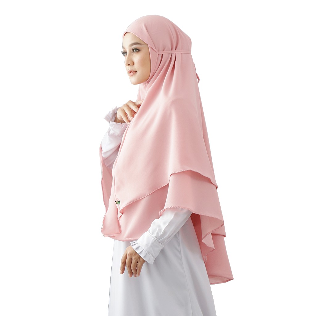Bergo Maryam Jumbo 2 Layer Khimar Syari Maula Hijab Jilbab Kerudung Instan Terbaru