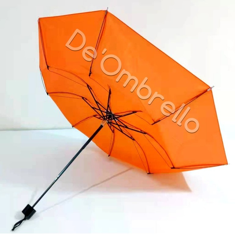 De'Ombrello! (091 ORANGE)Payung Lipat 3 Rk.Balik Polos Warna Orange Anti Angin