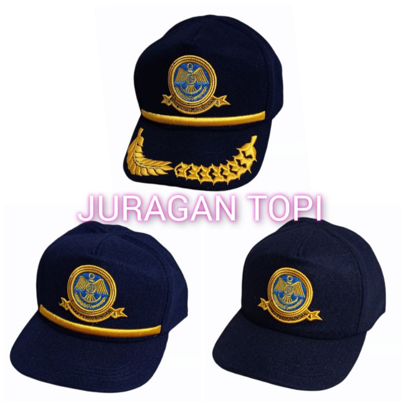 Topi Kemenhub / Dishub bahan laken