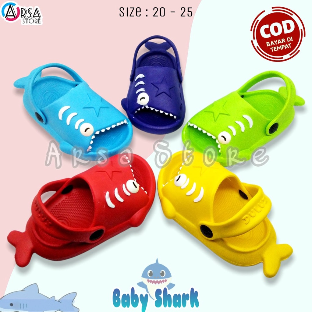 Sandal Sepatu Anak Baby Shark Import / Sendal Baim Hiu Lucu Anak Laki Laki Perempuan 1 2 3 Tahun