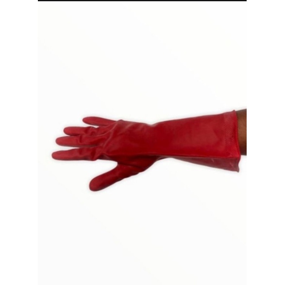 TERMURAH SARUNG TANGAN KARET TERLARIS SARUNG TANGAN LATEX 12 INCH WARNA MERAH