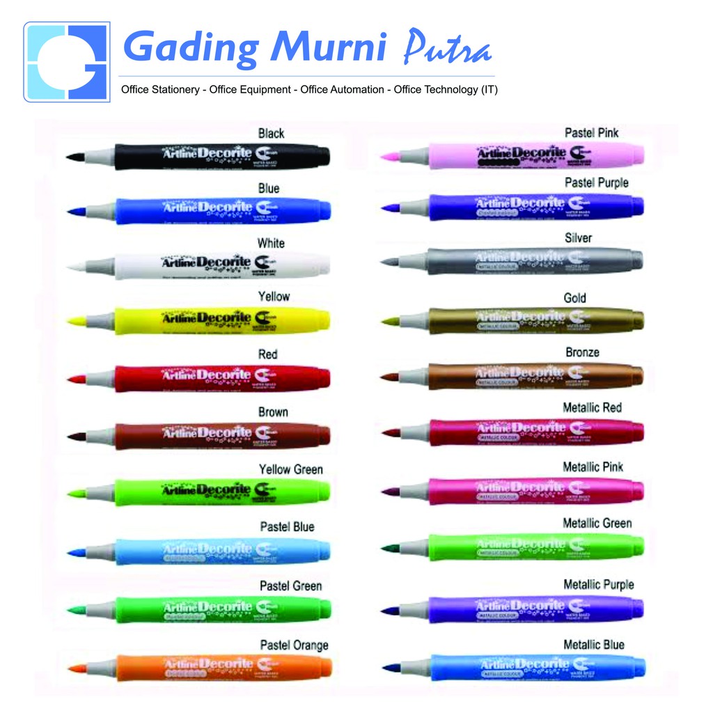 

Spidol Decorite Dekorasi Muli-purpose drawing Art Decorite Brush Marker Artline