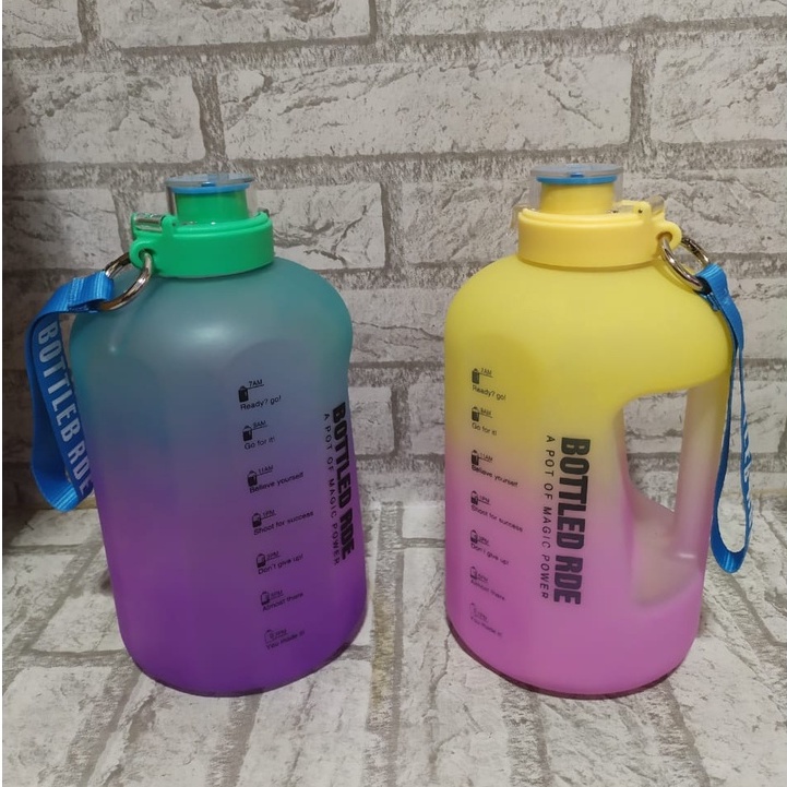 Botol Motivasi 2,5 Liter quifit Botol Minum Olahraga Sport Original Rainbow