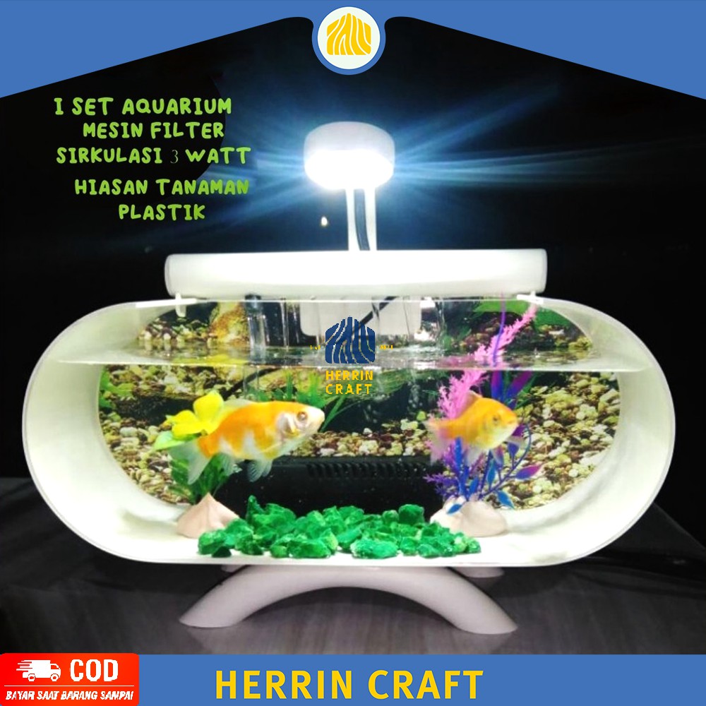 Aquarium Mini Dinding Acrilic Filter Dan Lampu Bagus Dan Murah Untuk Ikan Hias Atau Ikan Cupang Led Dengan Lampu Led Fullset Minimalis Lengkap Mesin Aerator Dan Lampu Ukuran P:29 Cm L:12 Cm T:12 Cm