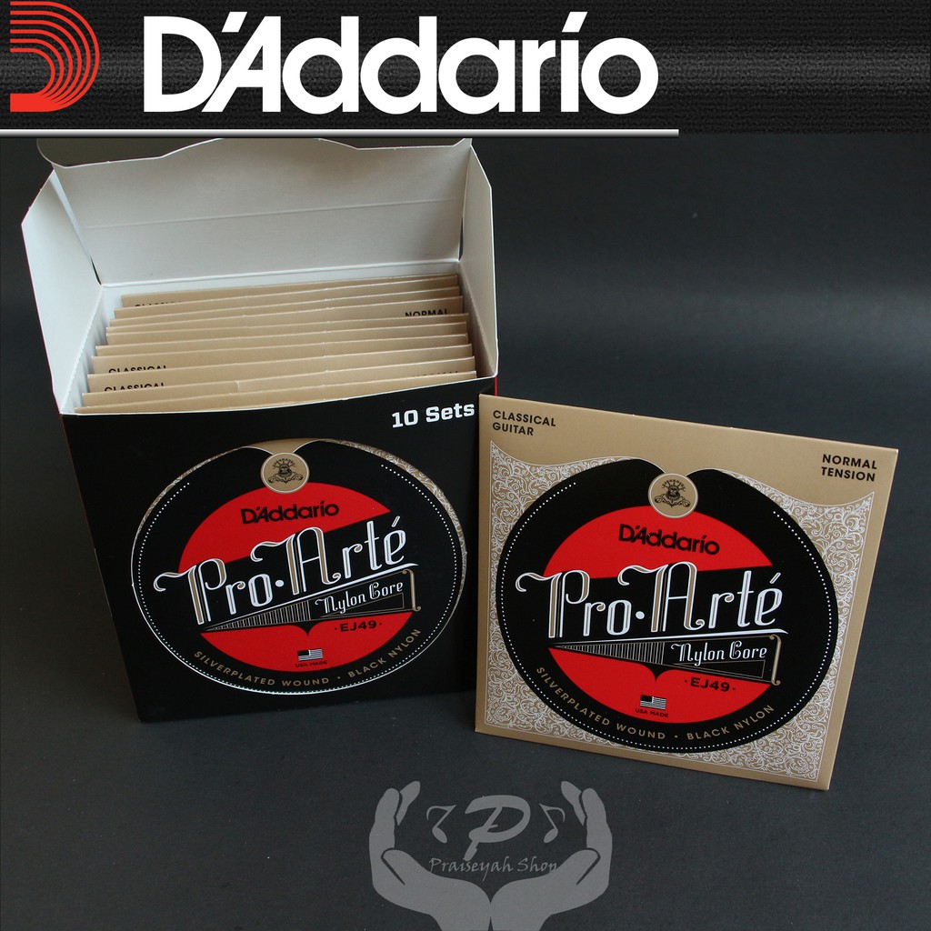 Daddario EJ 49 Pro Arte Black Senar Gitar Classic Nylon Original