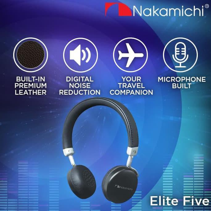 Nakamichi Elite Five Wireless Headphone Bluetooth - Hitam