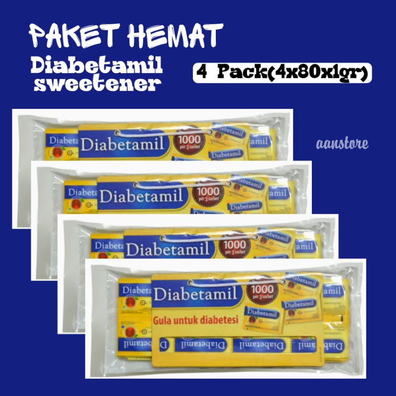 

Paket Hemat Diabetamil Gula Diabetesi 4 Pack (80 sach x 4)