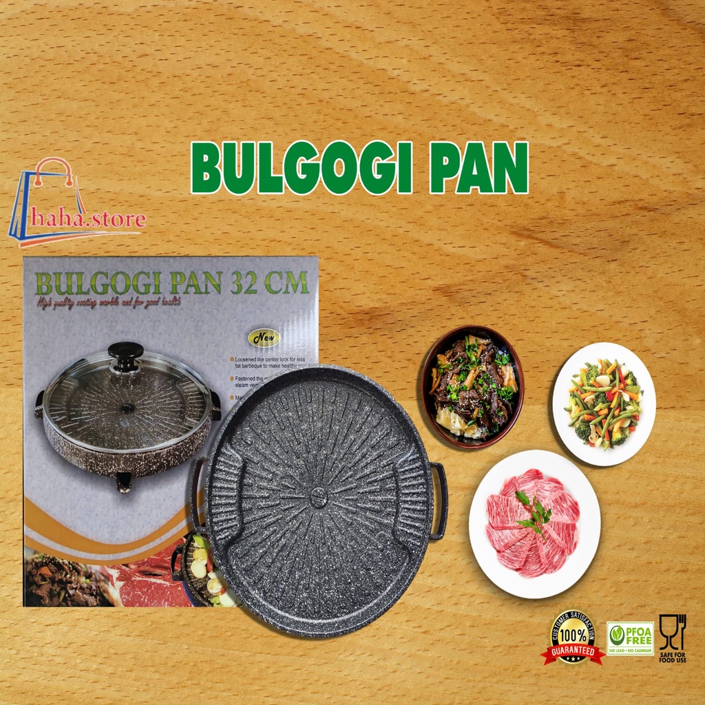 BULGOGI PAN TANPA TUTUP KACA - Bulgogi Pan 32cm Grill Marble Panggangan BBQ - Grill Pan 32 cm