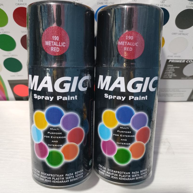 Magic Spray Paint Pilox Pilok Magic Metalic Red Merah Metalik 190 300cc Cat Semprot Serbaguna Magic Ukuran Besar 300 cc