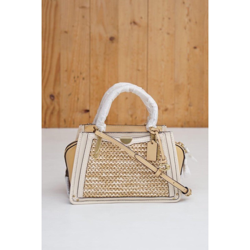 tas coach original/coach straw crossbody dreamer 21 ory