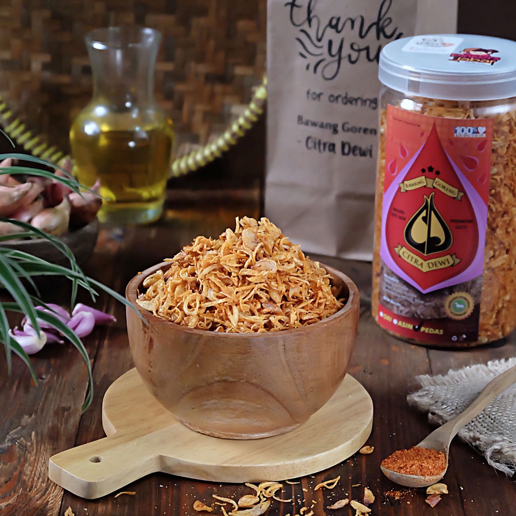 

Bawang Goreng Sumenep Asli Khas Kuningan Bawang Goreng Citra Dewi (harga per toples)