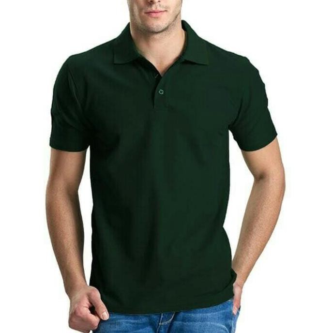 TERLARIS POLO SHIRT HIJAU ARMY DISTRO - KAOS BAJU KERAH PRIA
