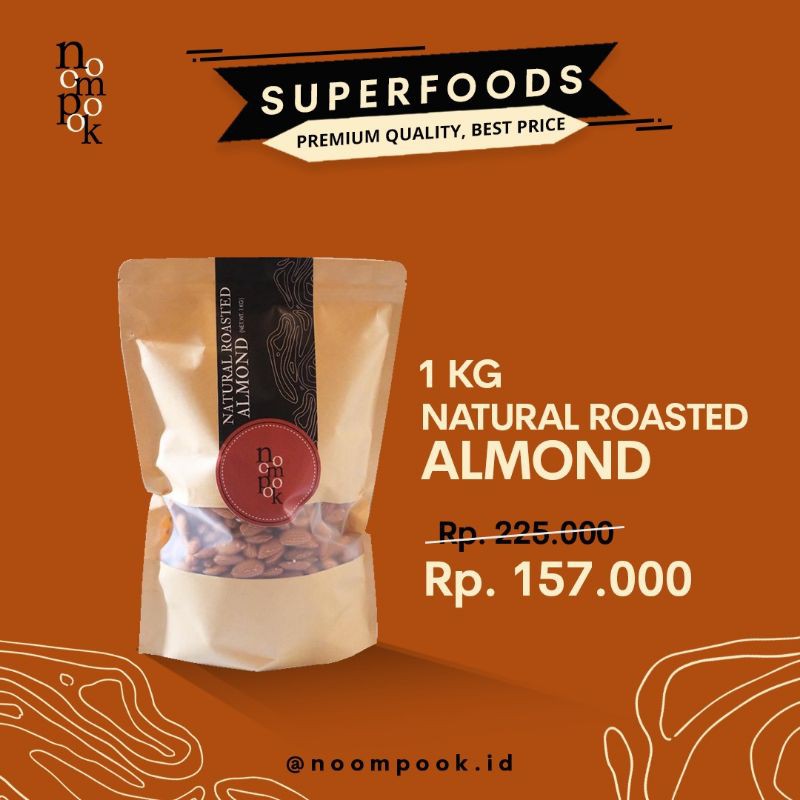 

Kacang Almond Panggang 1 kg Grade A PREMIUM / Roasted Almond 1000 gr