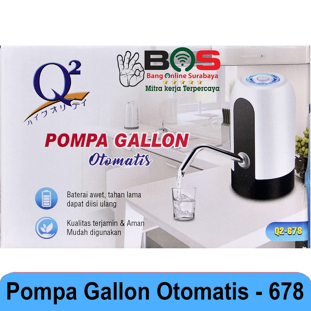 Pompa Air Galon Elektrik Charge USB Q2-678 Q2 678 Q2678