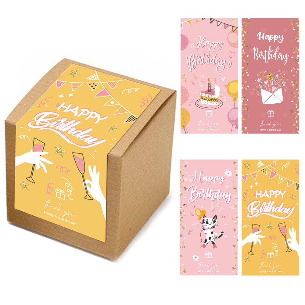 [50Pcs] Sticker Happy Birthday Stiker Packaging Hampers Ulang Tahun Label Paket Segel HBD