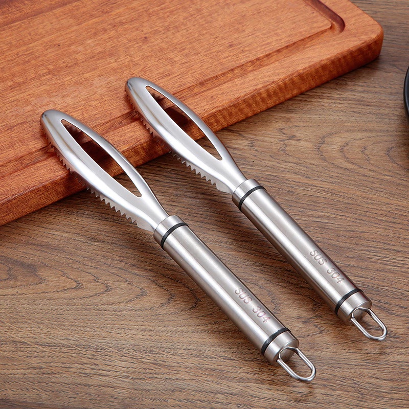 LISM Pengupas Sisik Ikan Fish Scales Scraper Grater Peeler Stainless FKW24 ABU