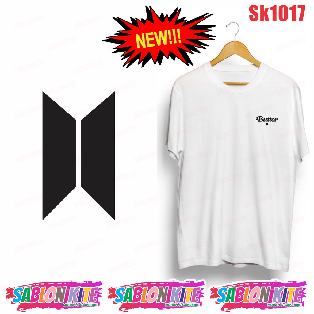 MURAH!!! KAOS KPOP BUTTER SK1017 SMALL LOGO ADA 8 WARNA UNISEX COMBED 30S