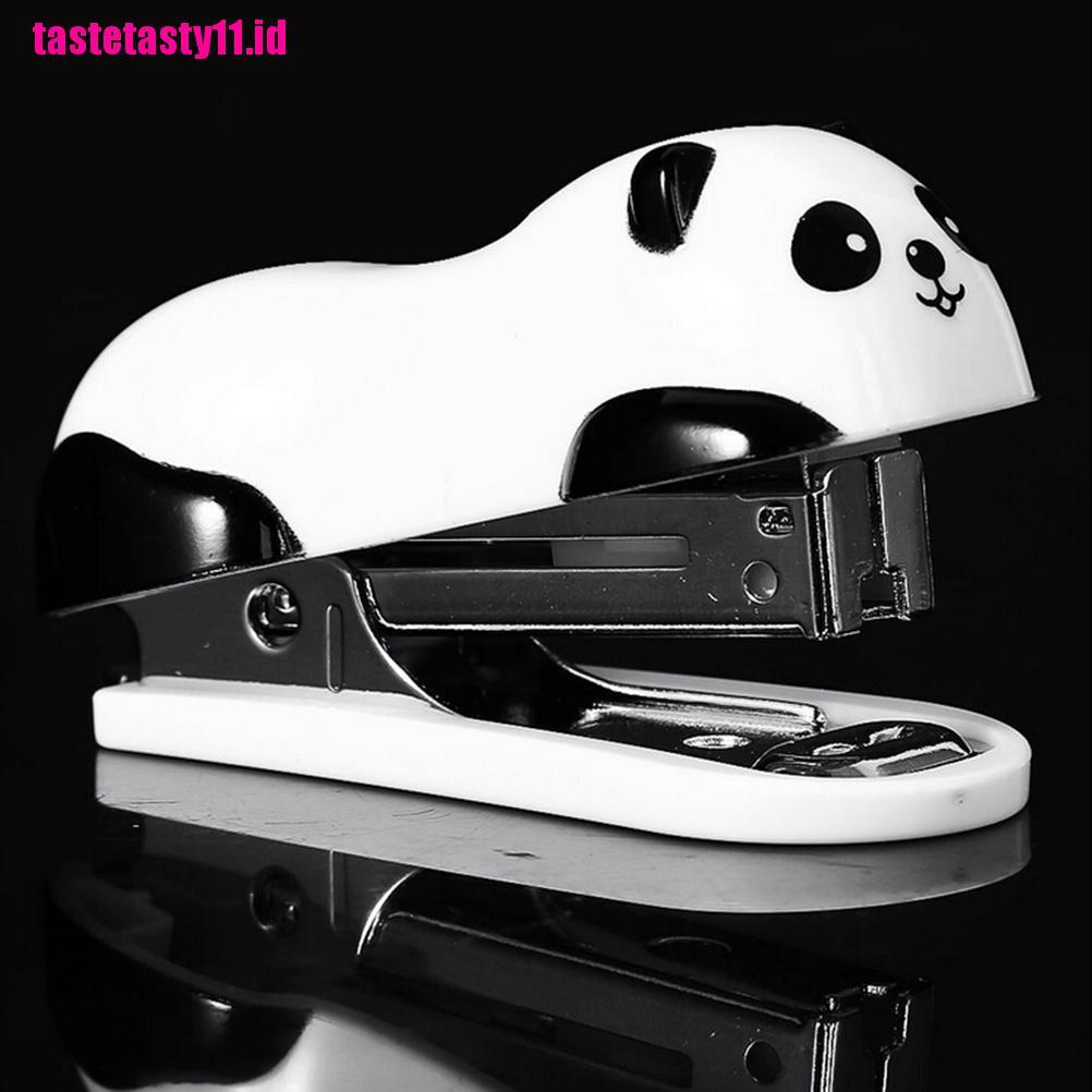 Set Stapler Mini Bentuk Panda Lucu Untuk Sekolah / Kantor