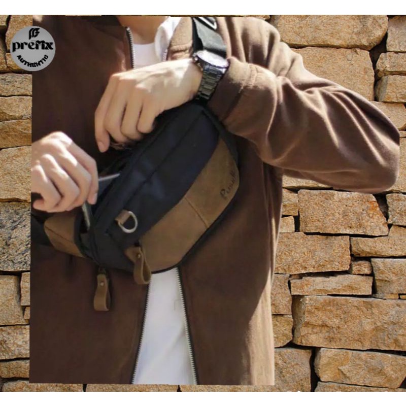Tas Waist Bag Tas Pinggang Pria Wanita Kulit Pusiill Caurdura, Kulit Asli