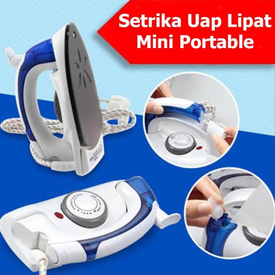 COD ✅ Hetian HT258 SETRIKA UAP Mini Lipat Strikaan Gosokan Kecil Portabel Travelling Iron