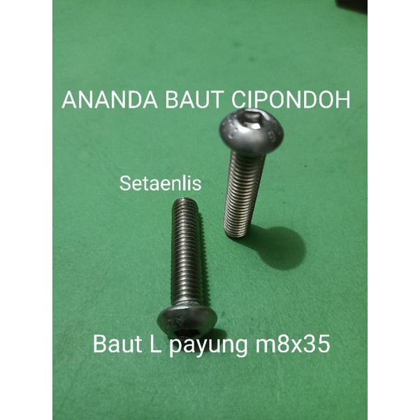Baut L payung setaenlis m8x35