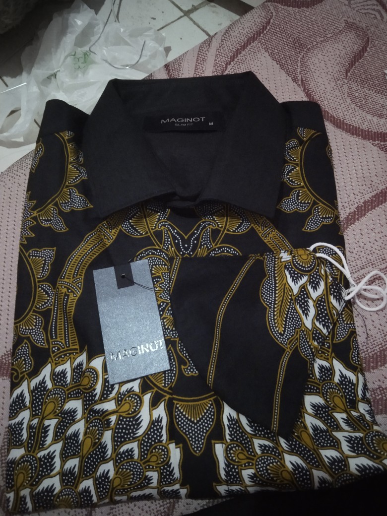 Maginot Kemeja Batik 2.0 Naraya-ls Lengan Panjang Pria + Free Masker