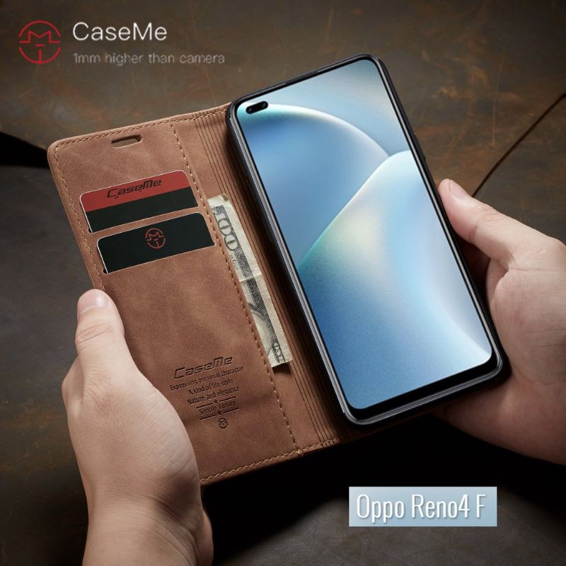 Flip Case Oppo Reno 4F & Reno 5F Original CaseMe Leather Card Wallet Cover Casing Sarung Lipat