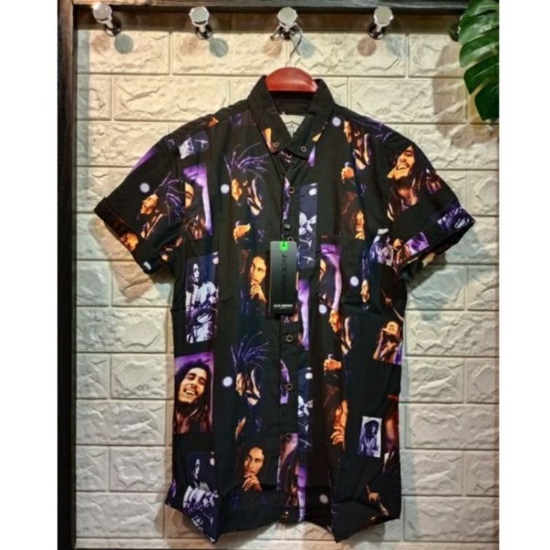 Kemeja Pria Printing Motif Bob Marley Kemeja Terlaris SFF 2022