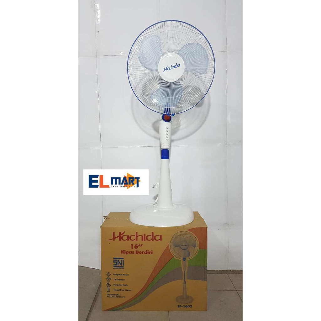 Hachida kipas angin berdiri ada lampu 1602  stand fan 16inch 16&quot; 3 kecepatan