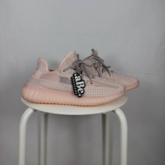 pink yeezy reflective