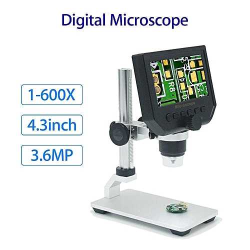 Mikroskop Digital 3.6MP 600X dengan Monitor &amp; Metal Stand - G600