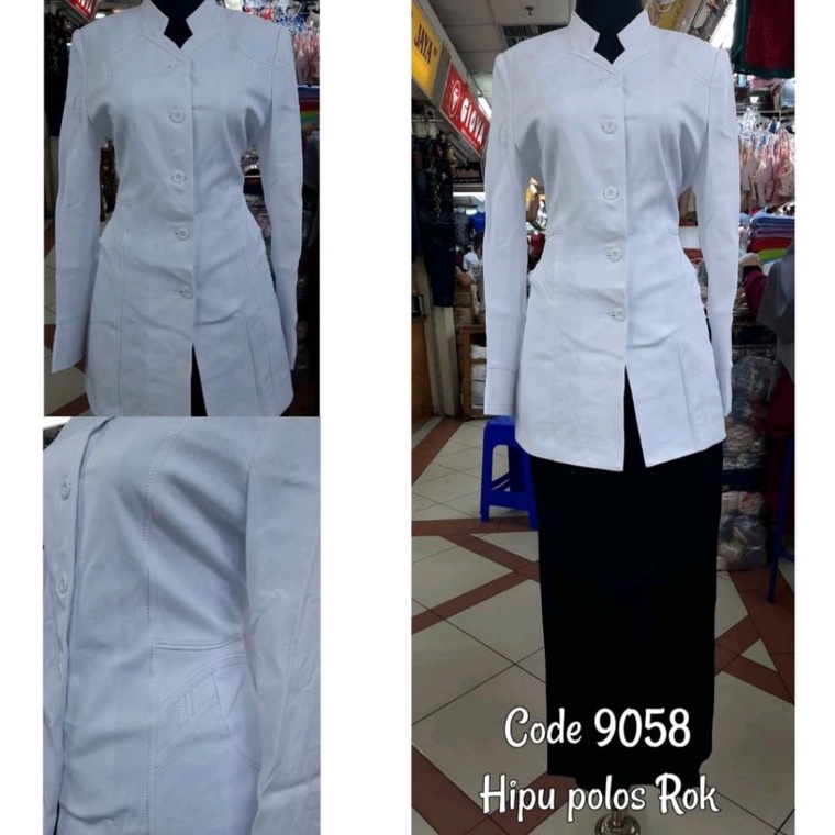 seragam azkia / blazer hitam putih / blazer hipu / baju hitam putih