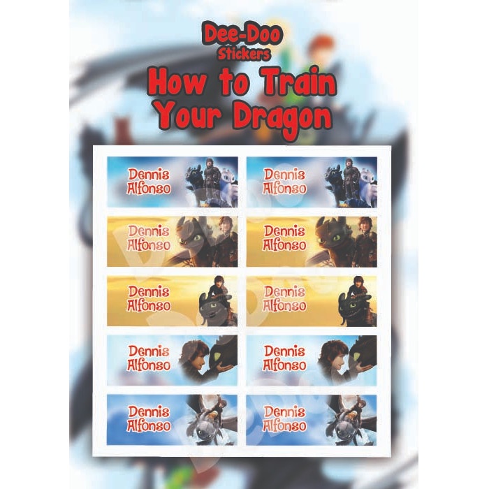 

Sticker label nama anak waterproof karakter How to Train Your Dragon