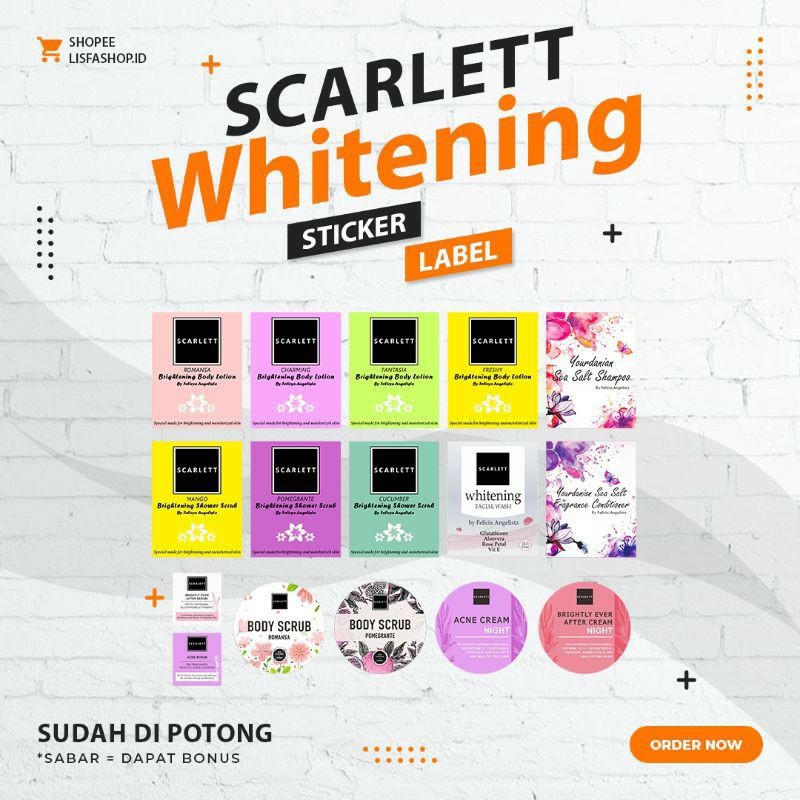 

STICKER SCARLETT WHITENING | Label Scarlett Whitening ANTI AIR