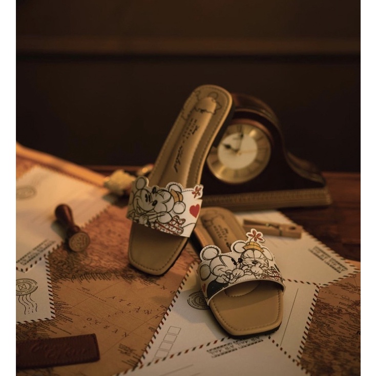 Ittaherl Disney Mickey Minnie Dear Love One Strap Sandal New Size 40