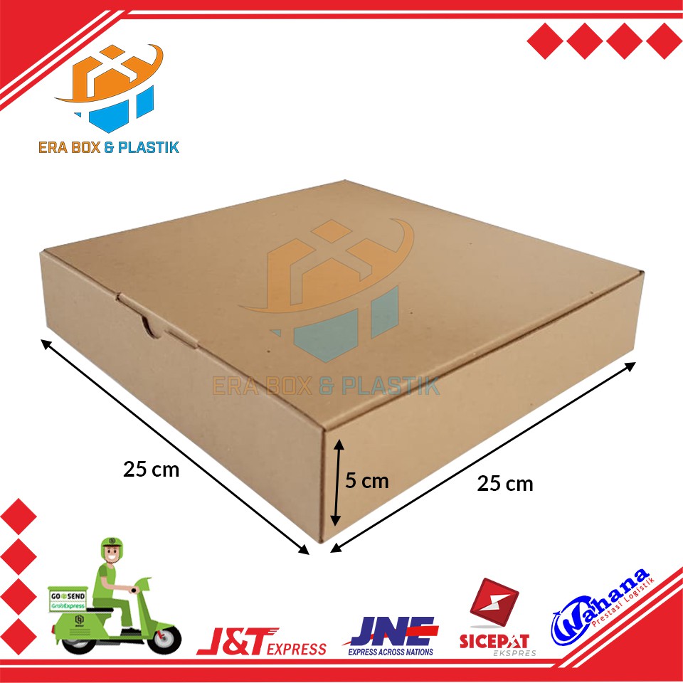 

Kardus 25x25x5 cm | Box | Karton Packaging | Dus Face Shield / Pizza / Kaos