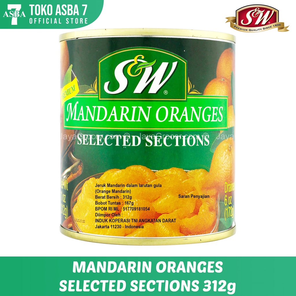 

SW MANDARIN ORANGES SELECTED SECTION 312GR