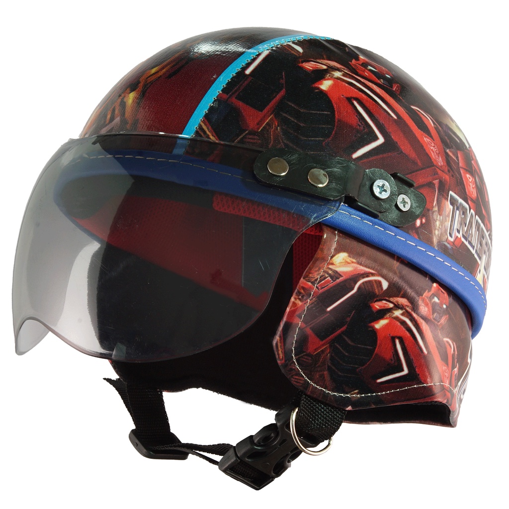 Helm Anak Untuk Usia 1-4 Tahun Motif Transformer - Biru Putih