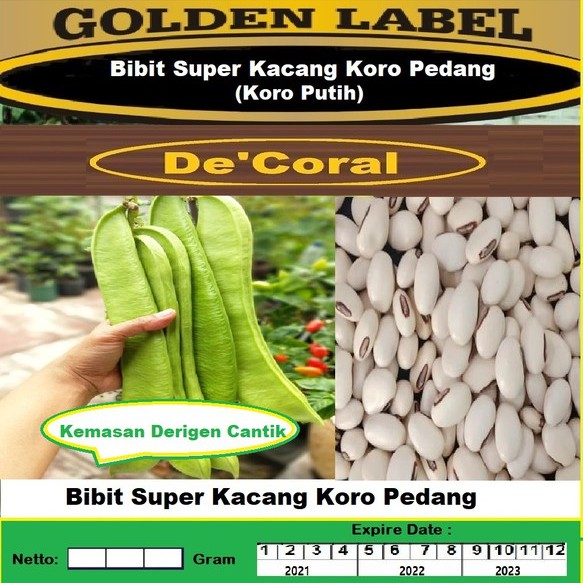 Bibit Super Kacang Koro Pedang Kemasan Derigen | Benih Kacang Koro Putih