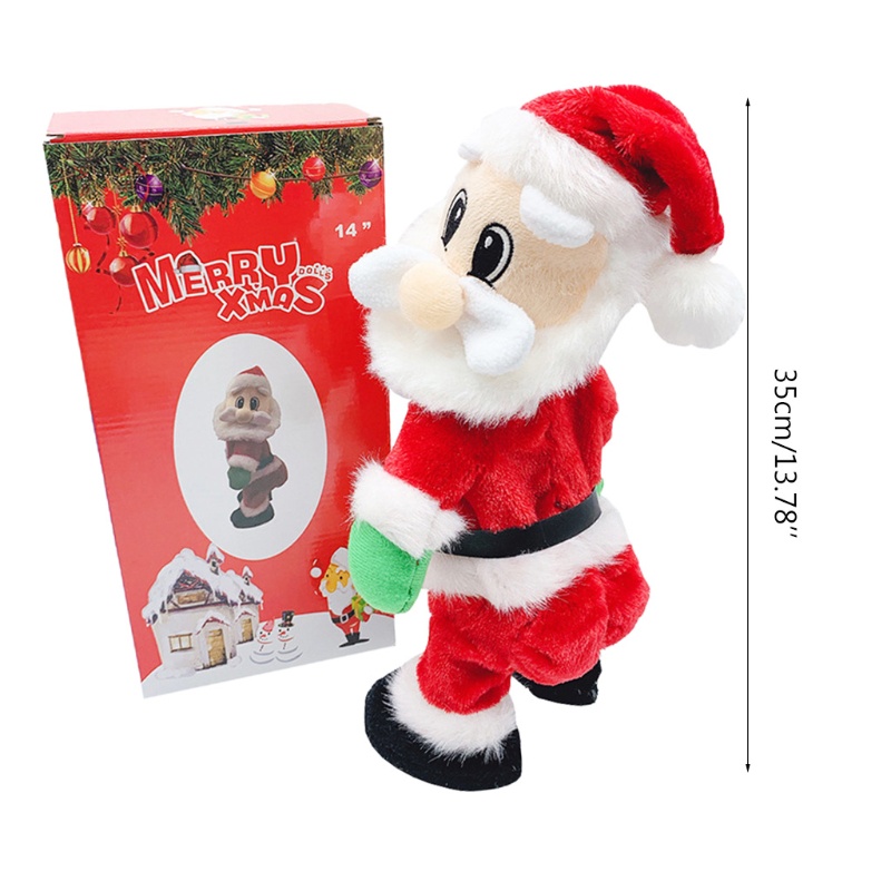 Zzz Mainan Interaktif Boneka Santa Claus Elektrik 35cm / 13.78 &quot;