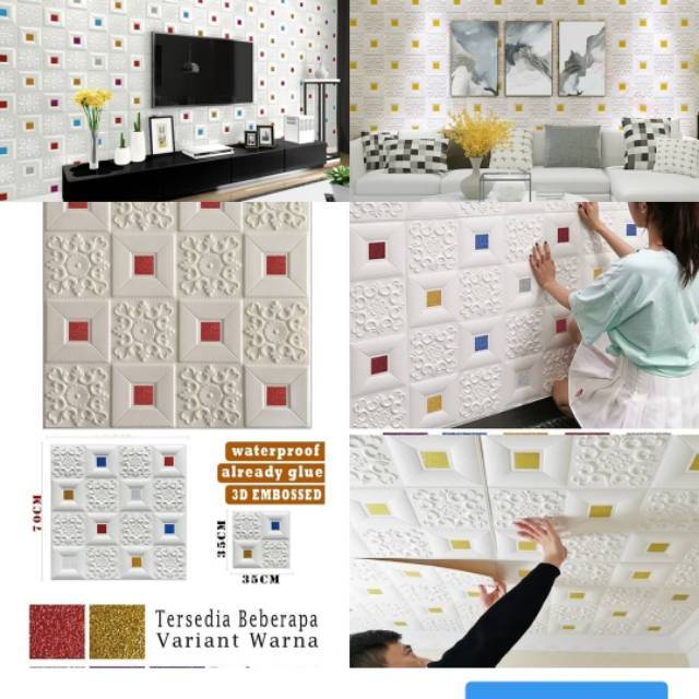 Wallpaper Foam 3D Motif Batik Elegan