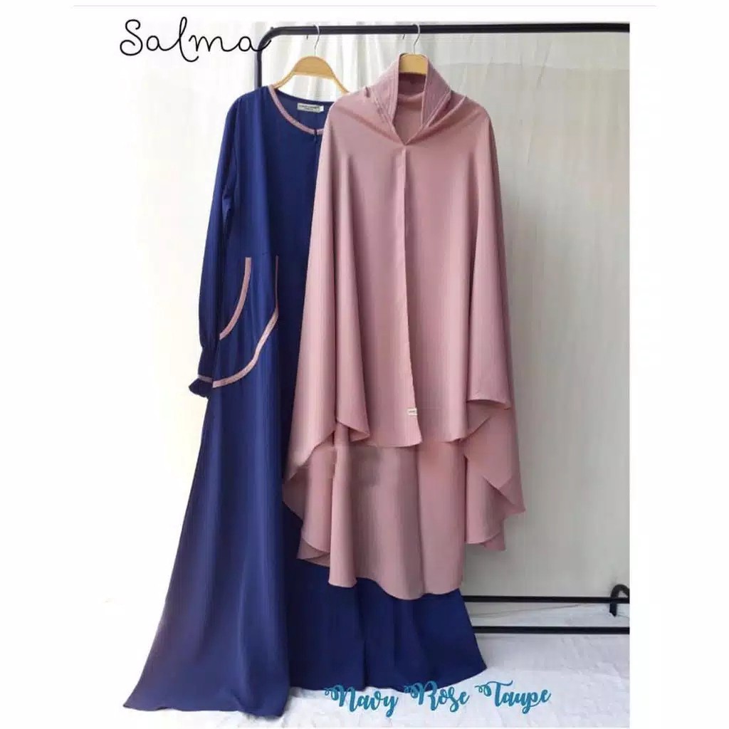 BISA COD (SHOPEE) SYARI SALMA SET KERUDUNG STELAN HIJAB MOSCREPE BUSUI
