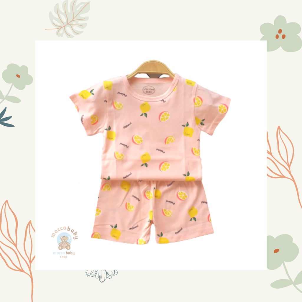 MBSS - Setelan Bayi Pendek FULLPRINT KL / Baju Anak Unisex Setelan Pendek Anak / Baju Bayi Import A121