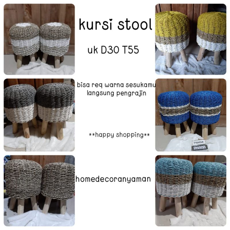 KURSI STOOL//STOOL SEAGRASS//STOOL MURAH//STOOL ANYAMAN