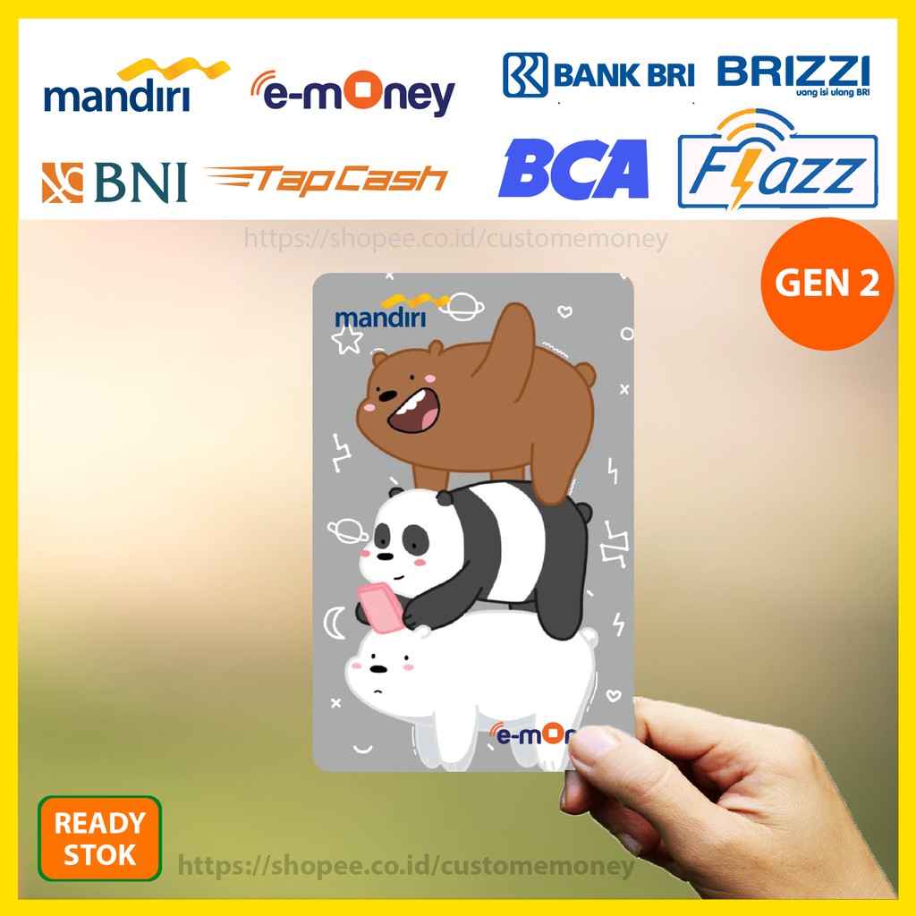 KARTU EMONEY KARTUN ANIME WBB ETOLL E-MONEY MANDIRI FLAZZ GEN 2 TAPCASH BRIZZI - 1SISI