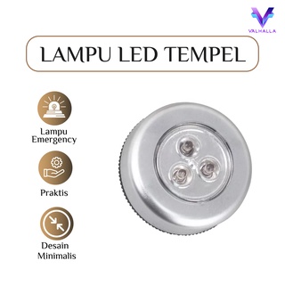 Valhalla Stick & Click Emergency Lamp / Lampu Tempel Sentuh D 3 LED Portable Touch Light