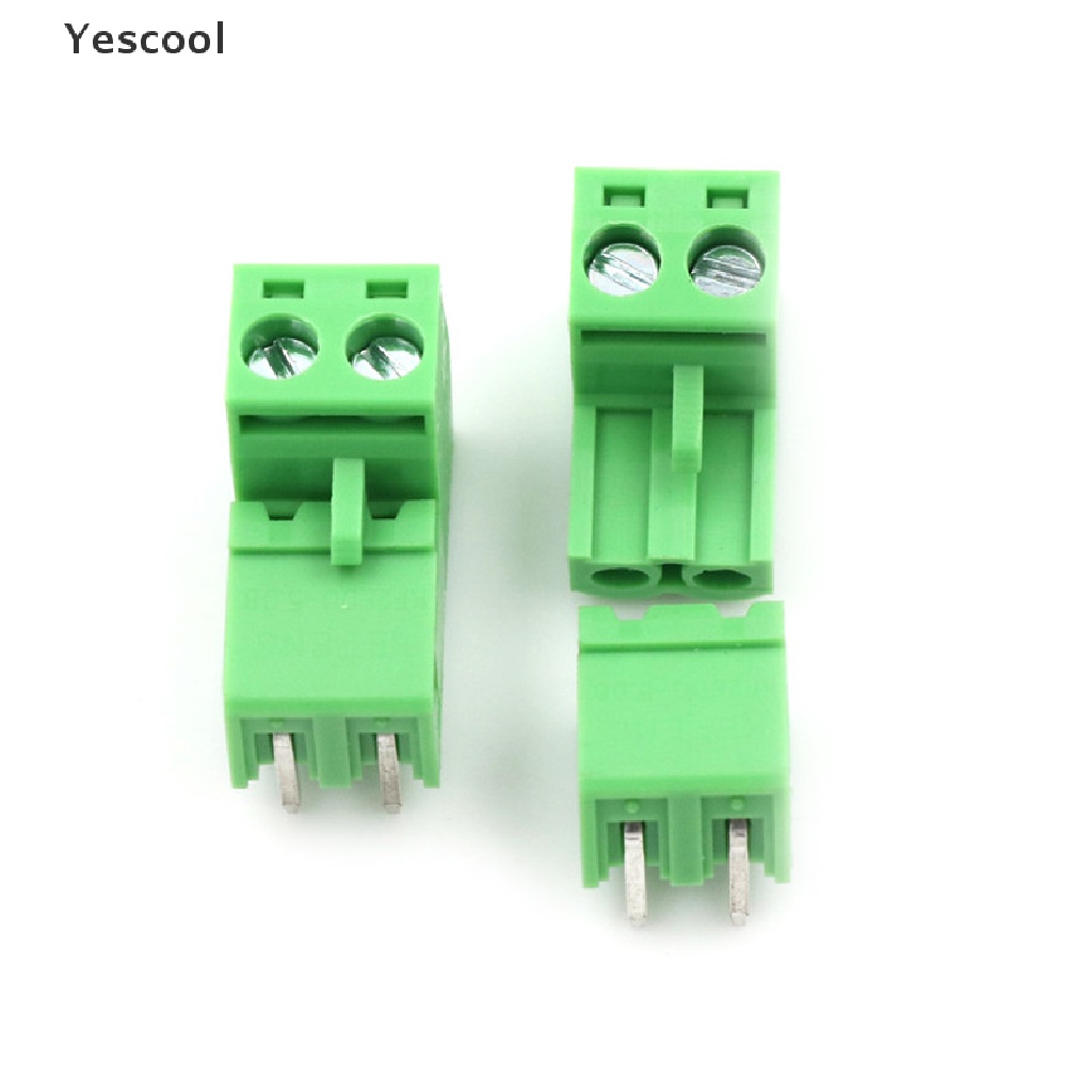 Yescool 20pcs Blok Terminal Konektor PCB Plug-in 2Pin Pitch 5.08mm