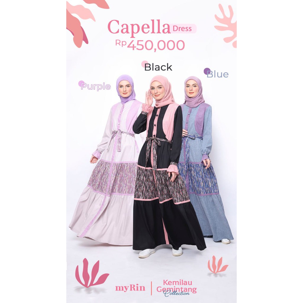 Capella Dress By Myrin Black Shopee Indonesia